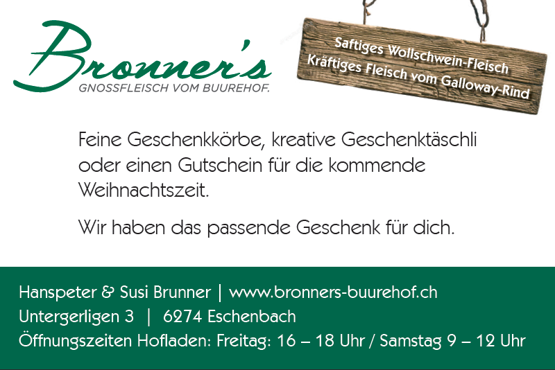 Sponsor Winterkonzert 2022 Bronners Buurehof Eschenbach